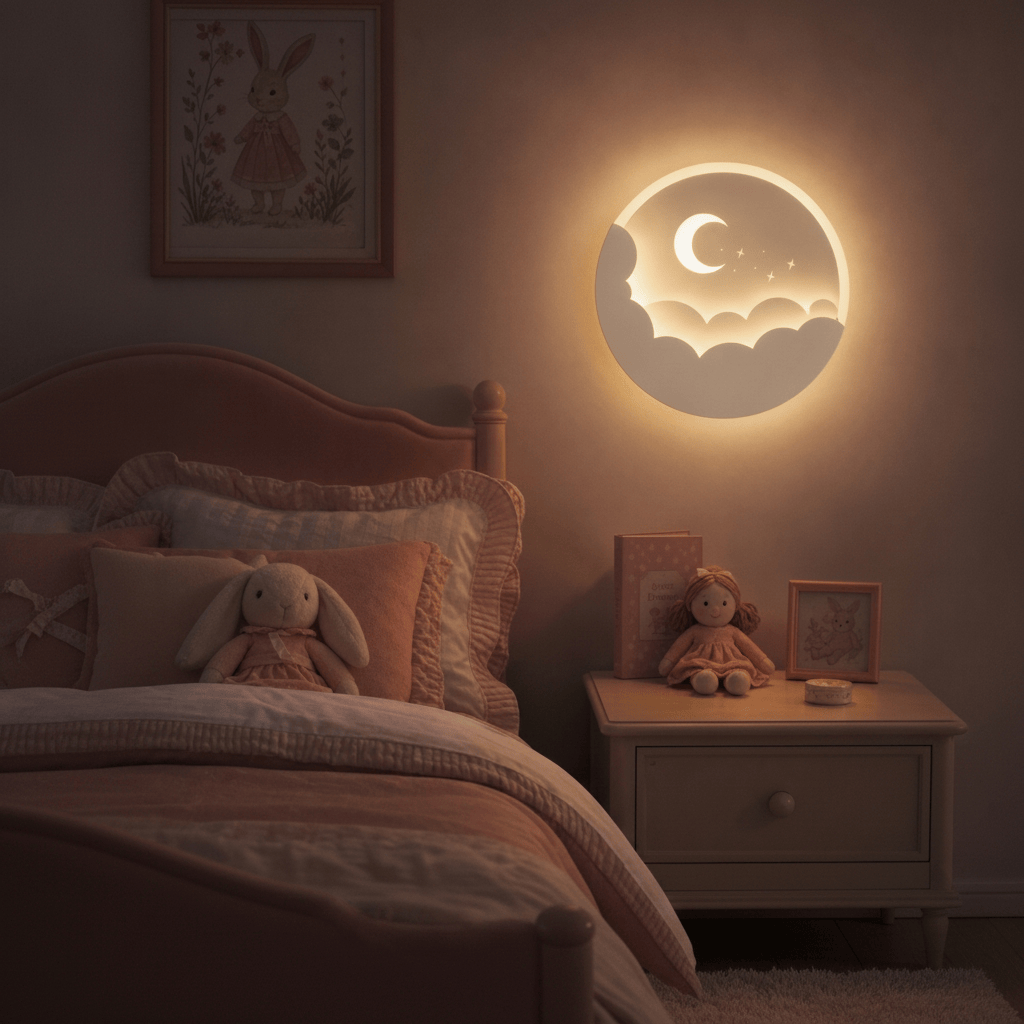 Veilleuse murale nuage lune rechargeable LED Les Petites Loupiotes
