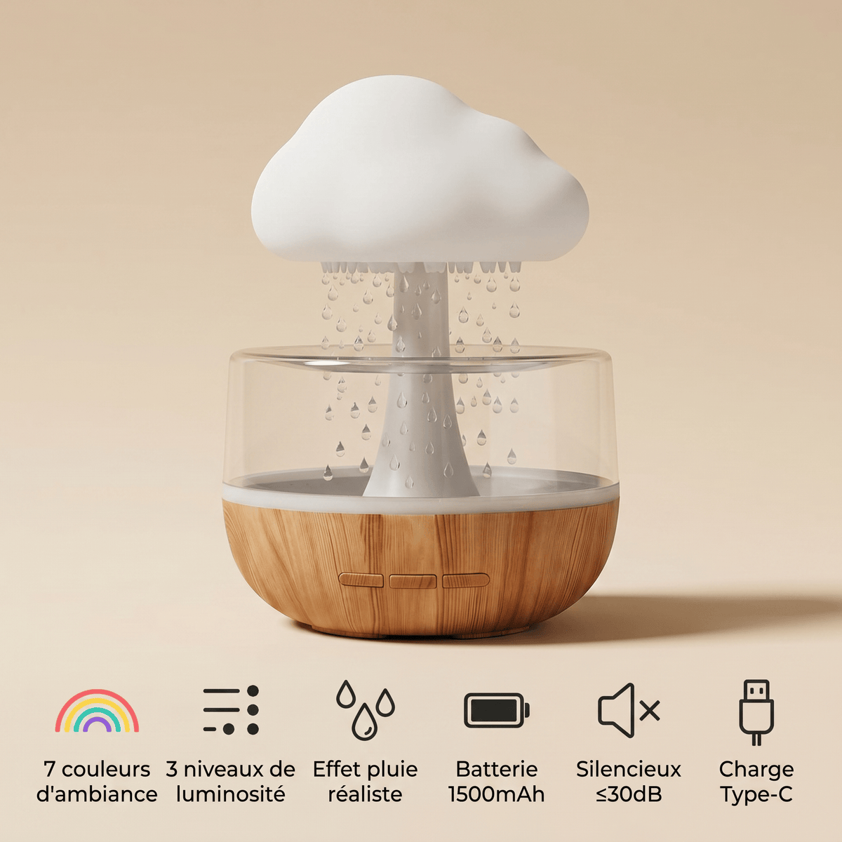Veilleuse nuage pluie Les Petites Loupiotes