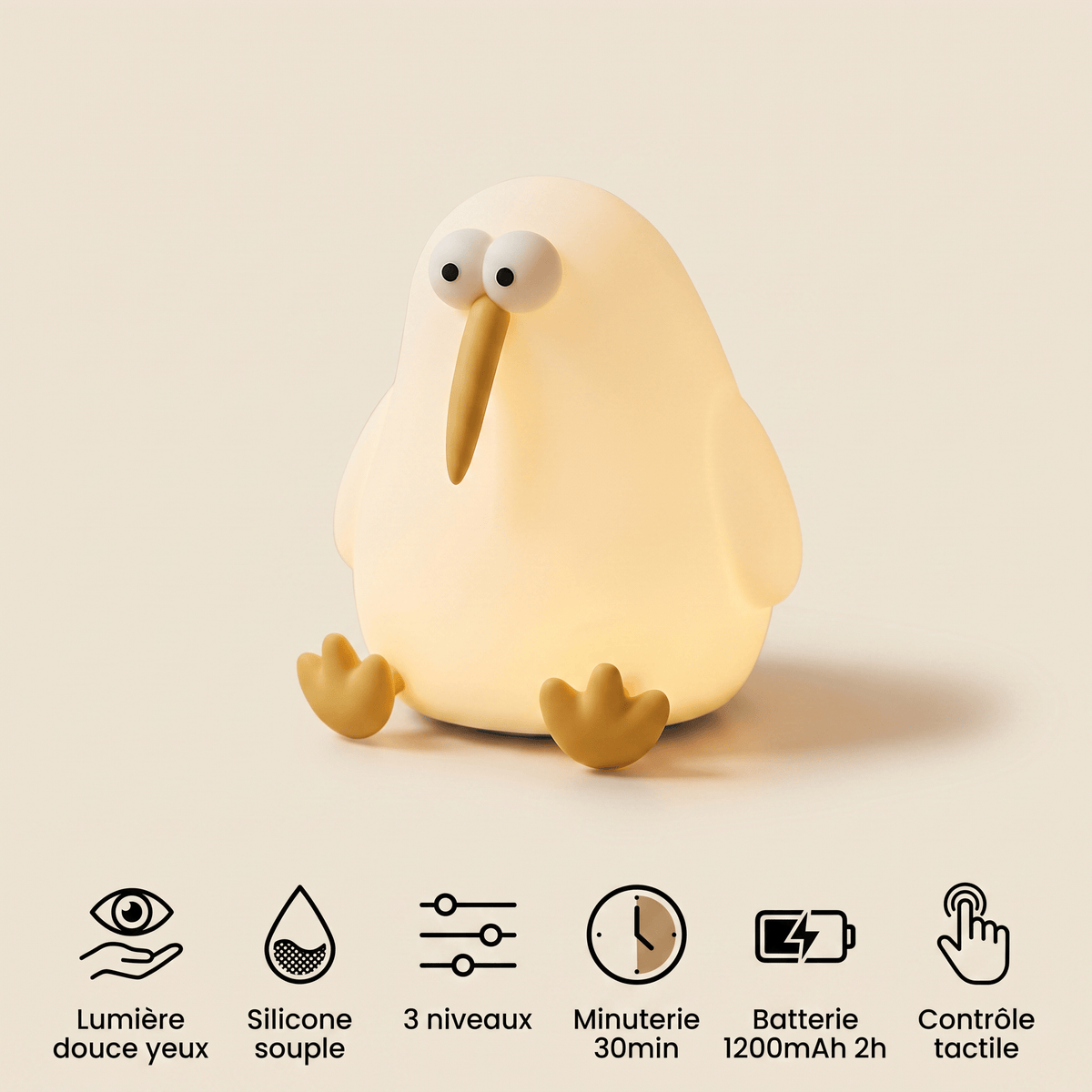 Veilleuse oiseau kiwi LED Les Petites Loupiotes
