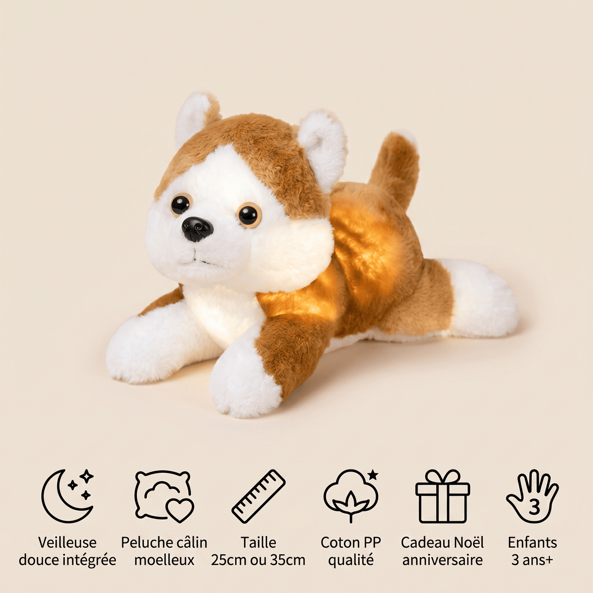 Veilleuse peluche lumineuse chien Les Petites Loupiotes
