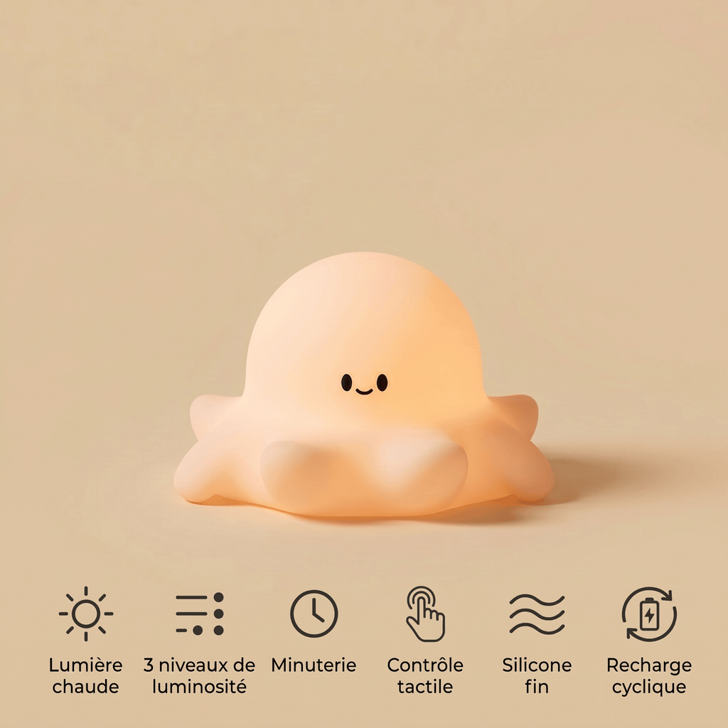 Veilleuse pieuvre lumineuse rechargeable LED Les Petites Loupiotes