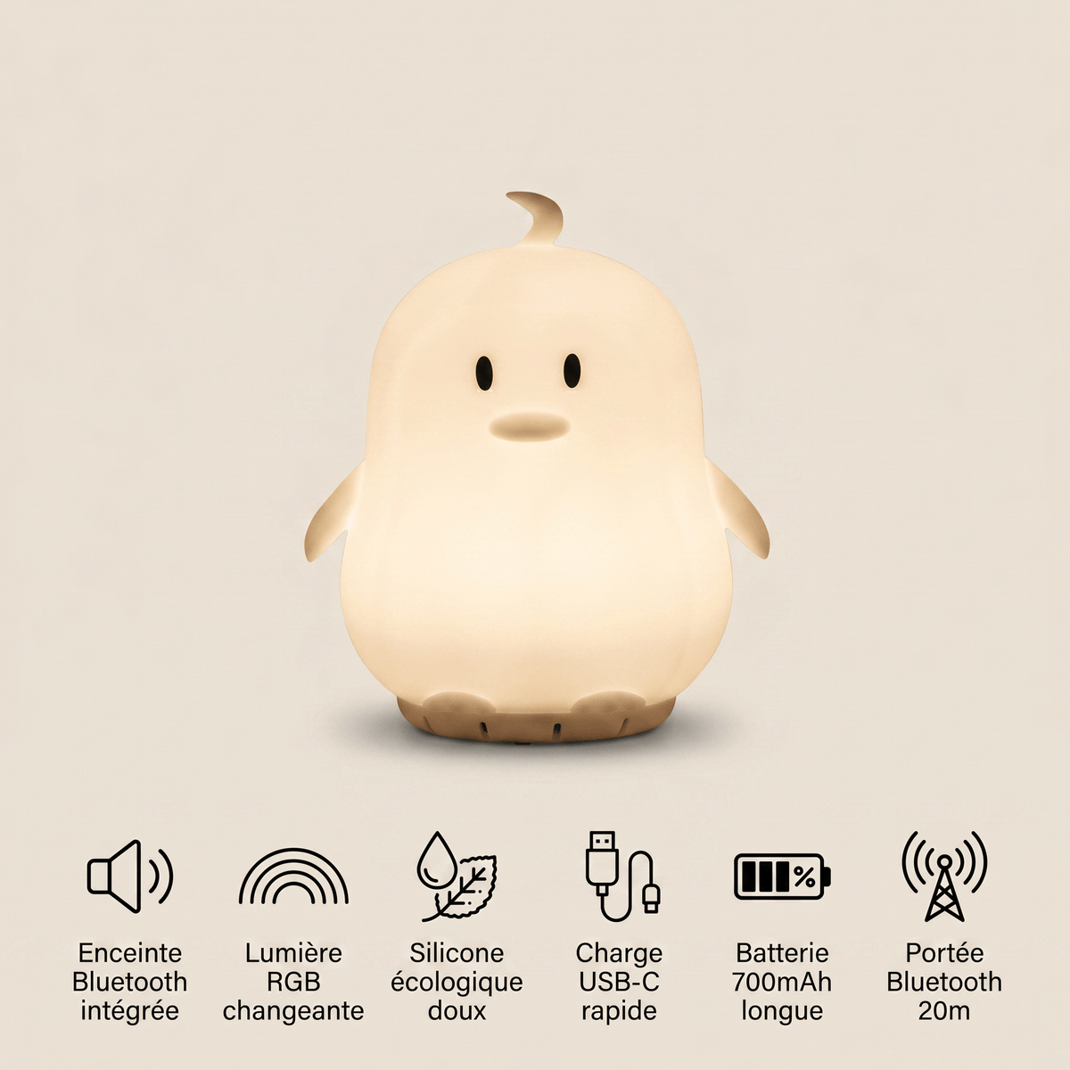 Veilleuse pingouin Bébé LED Les Petites Loupiotes