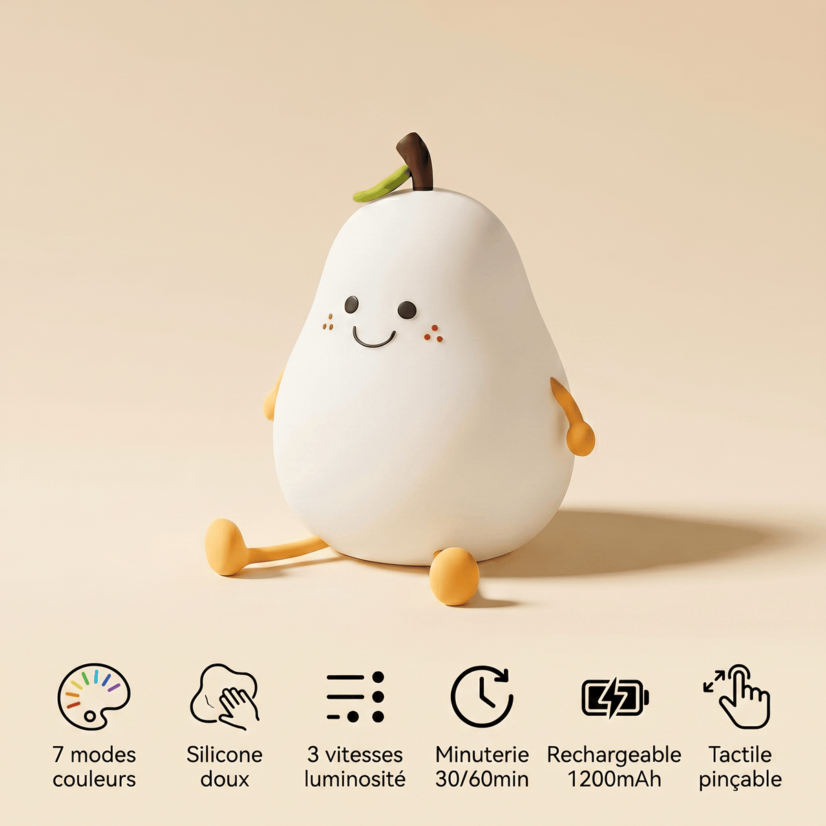 Veilleuse poire bébé rechargeable LED Les Petites Loupiotes