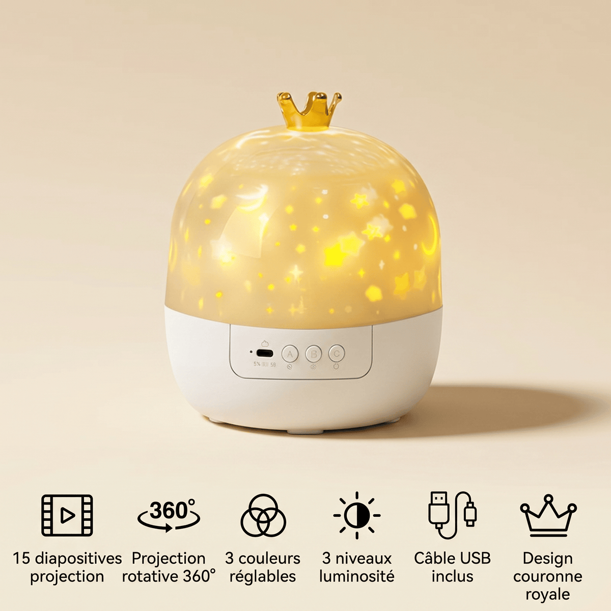 Veilleuse projecteur océan rechargeable LED Les Petites Loupiotes