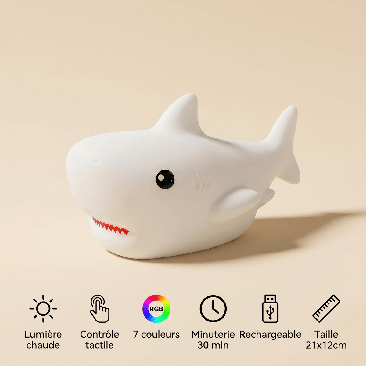 Veilleuse requin rechargeable Les Petites Loupiotes