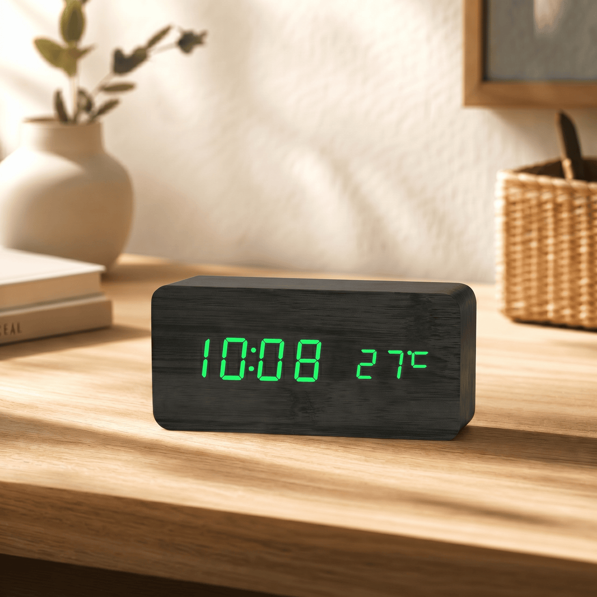 Veilleuse réveil bois rechargeable Les Petites Loupiotes