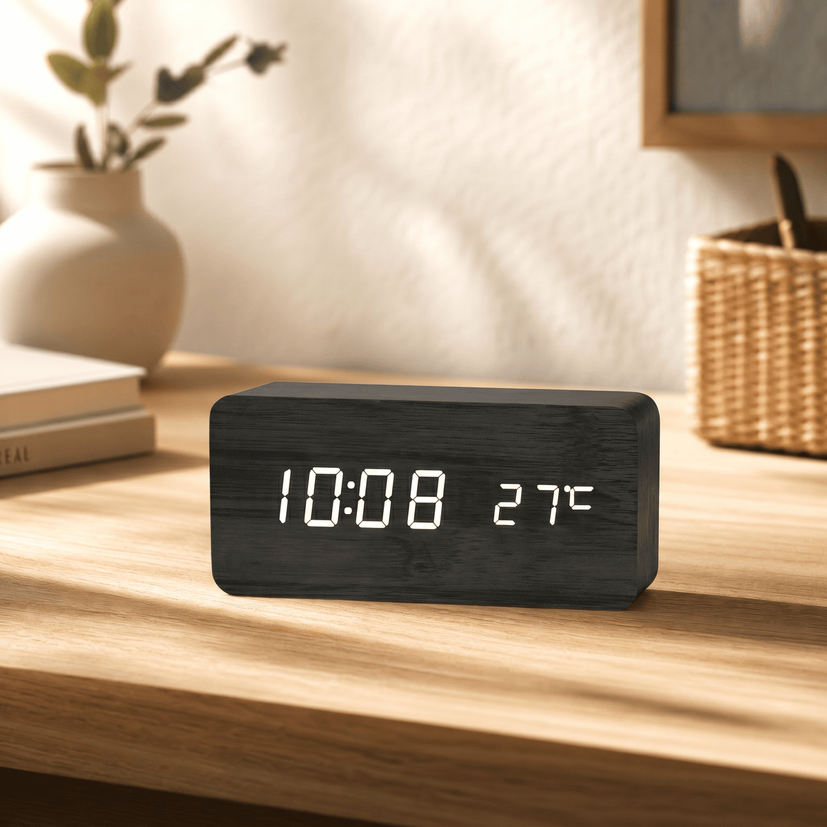 Veilleuse réveil bois rechargeable Les Petites Loupiotes