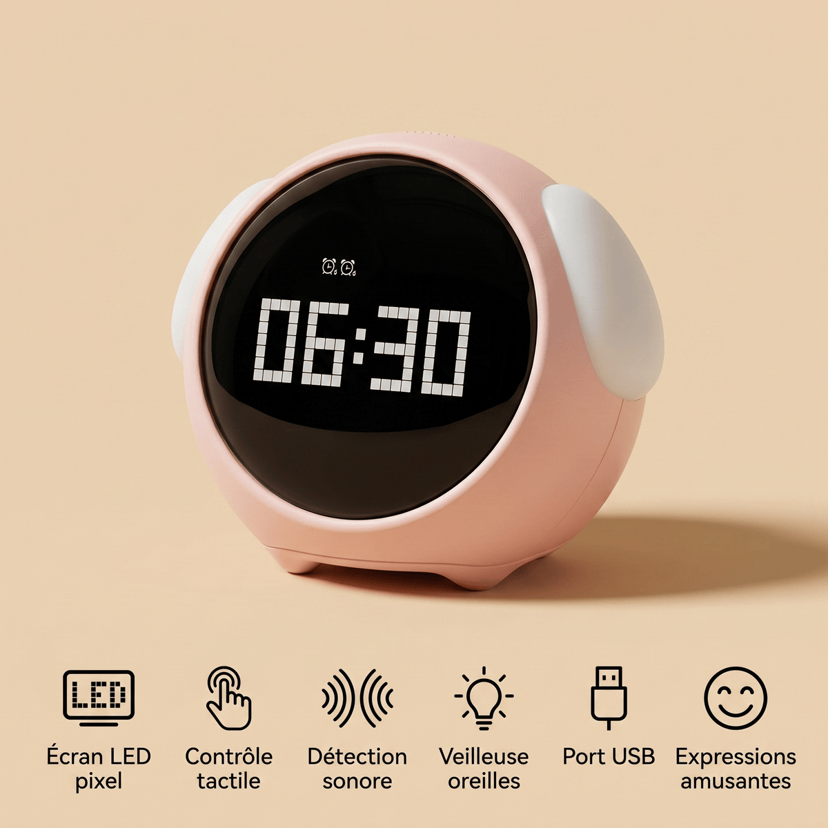 Veilleuse réveil digital rechargeable Les Petites Loupiotes