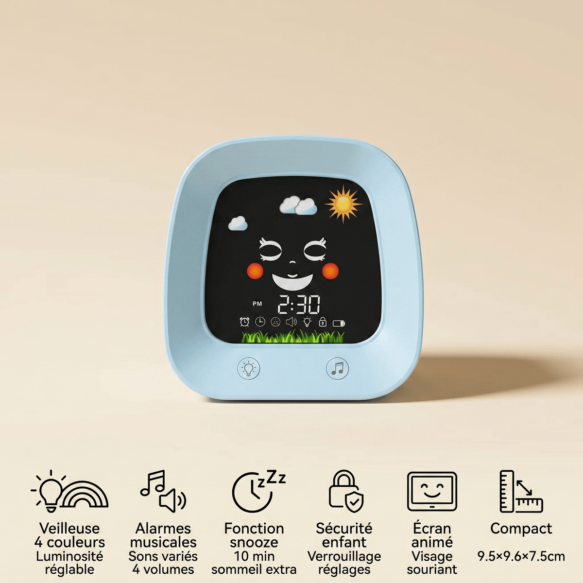 Veilleuse réveil enfant éducatif rechargeable Les Petites Loupiotes