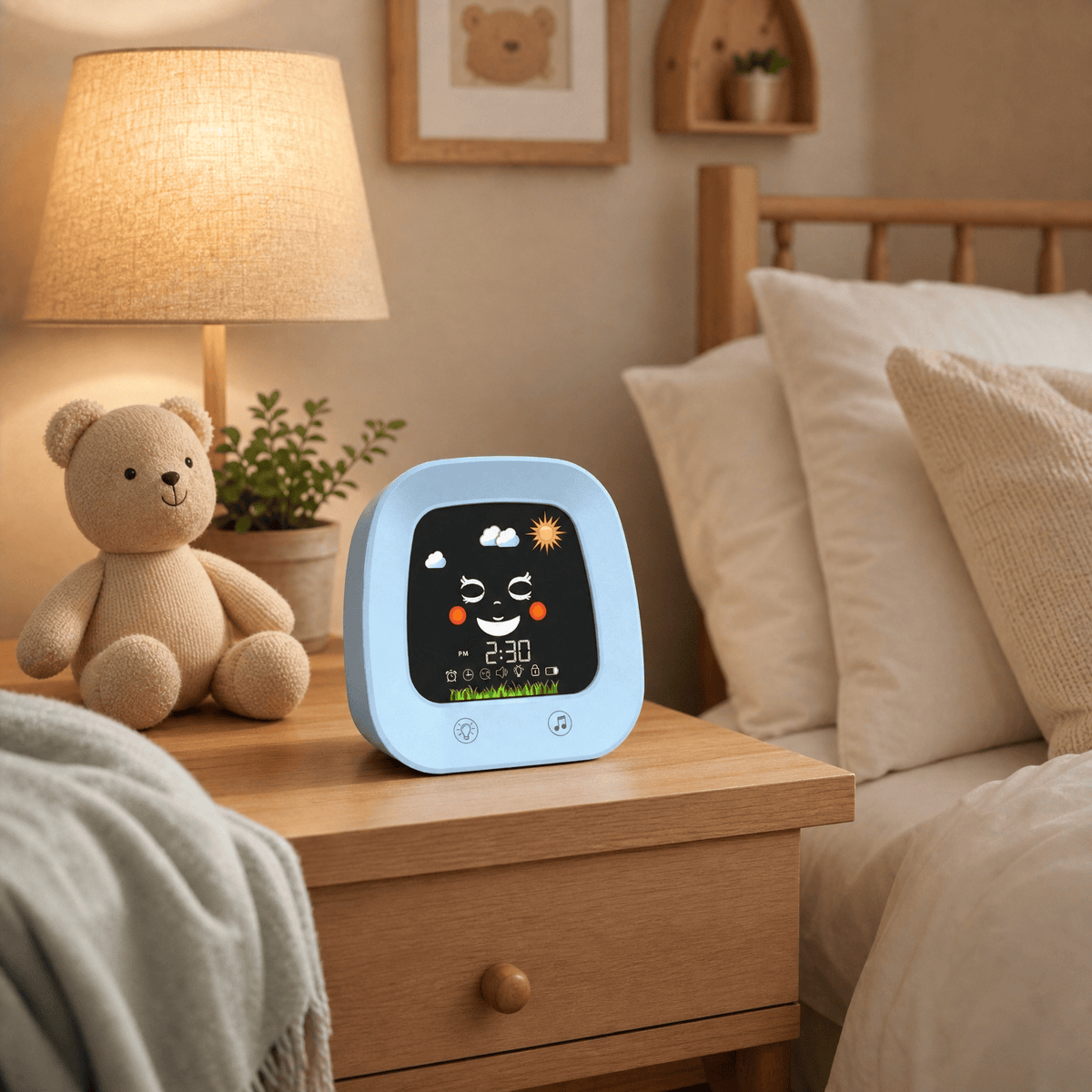 Veilleuse réveil enfant éducatif rechargeable Les Petites Loupiotes