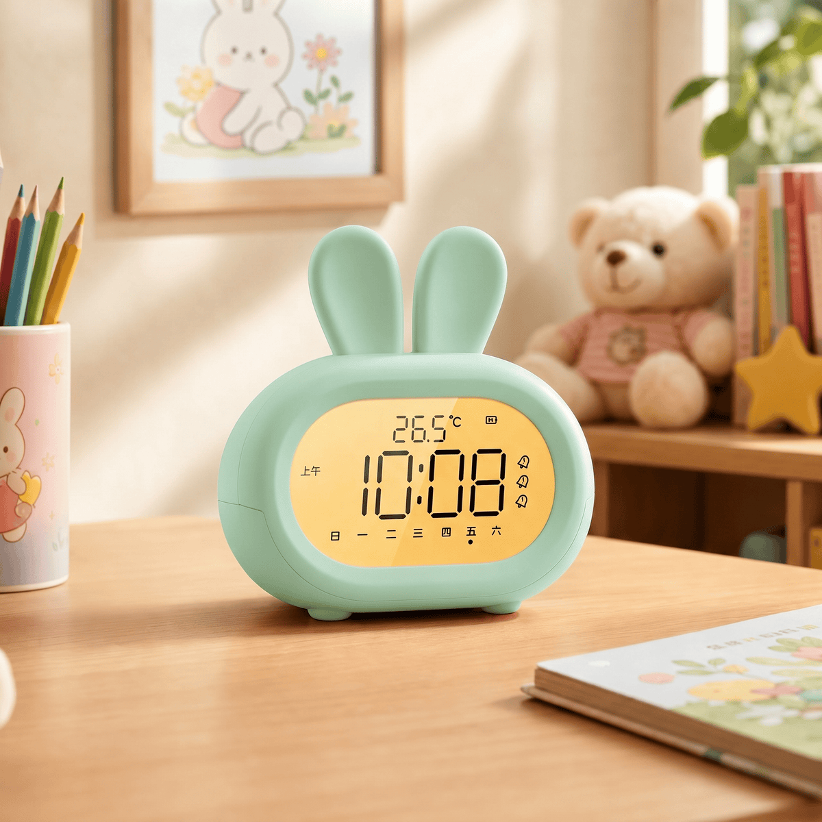 Veilleuse réveil enfant lapin rechargeable Les Petites Loupiotes