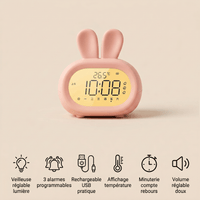 Veilleuse réveil enfant lapin rechargeable Les Petites Loupiotes