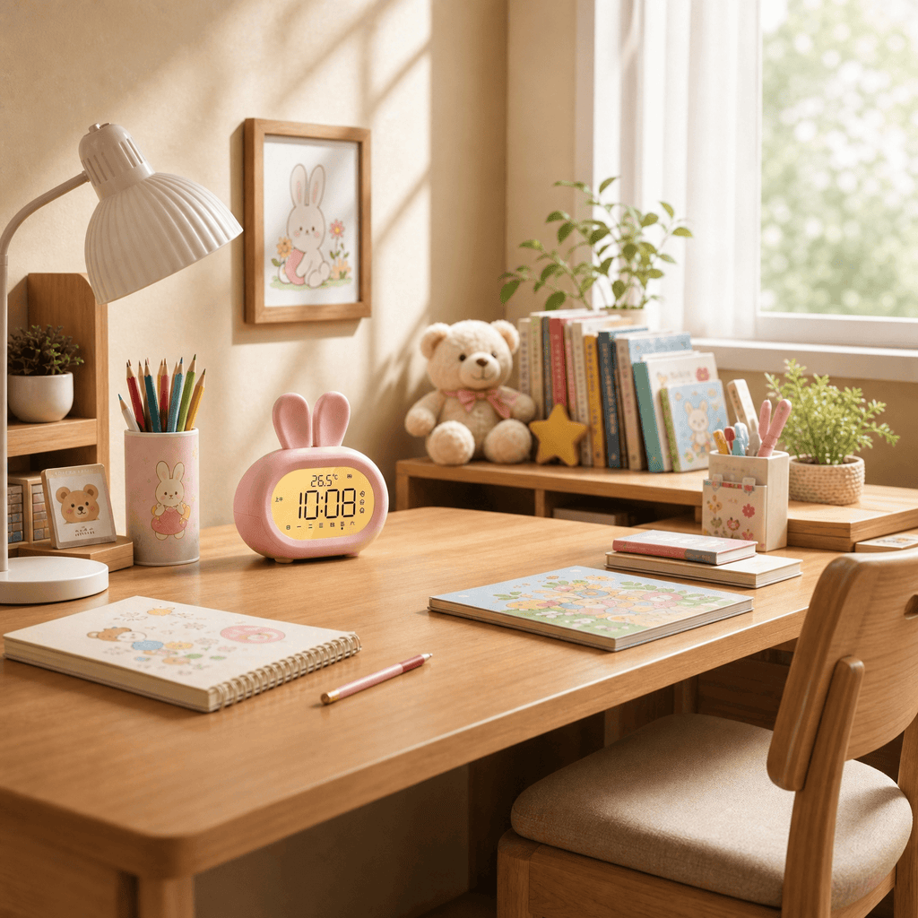 Veilleuse réveil enfant lapin rechargeable Les Petites Loupiotes