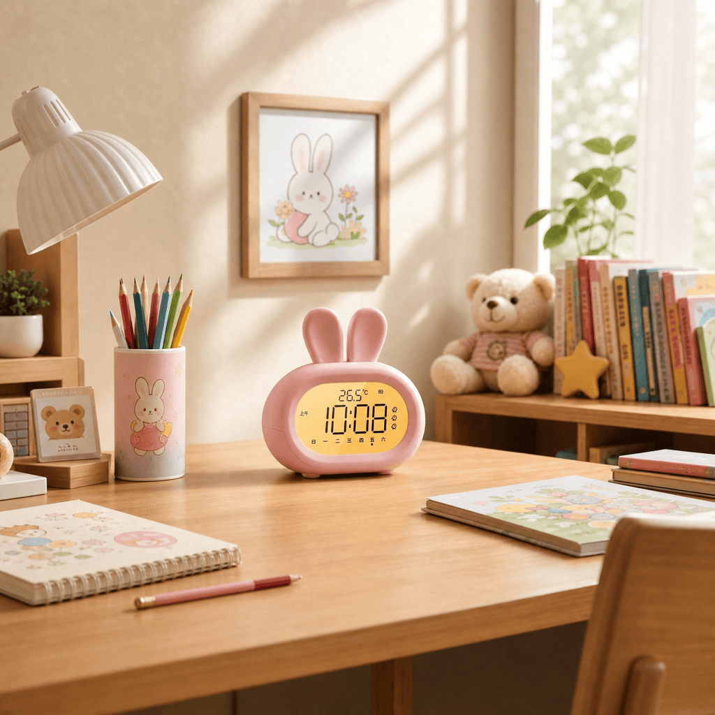 Veilleuse réveil enfant lapin rechargeable Les Petites Loupiotes