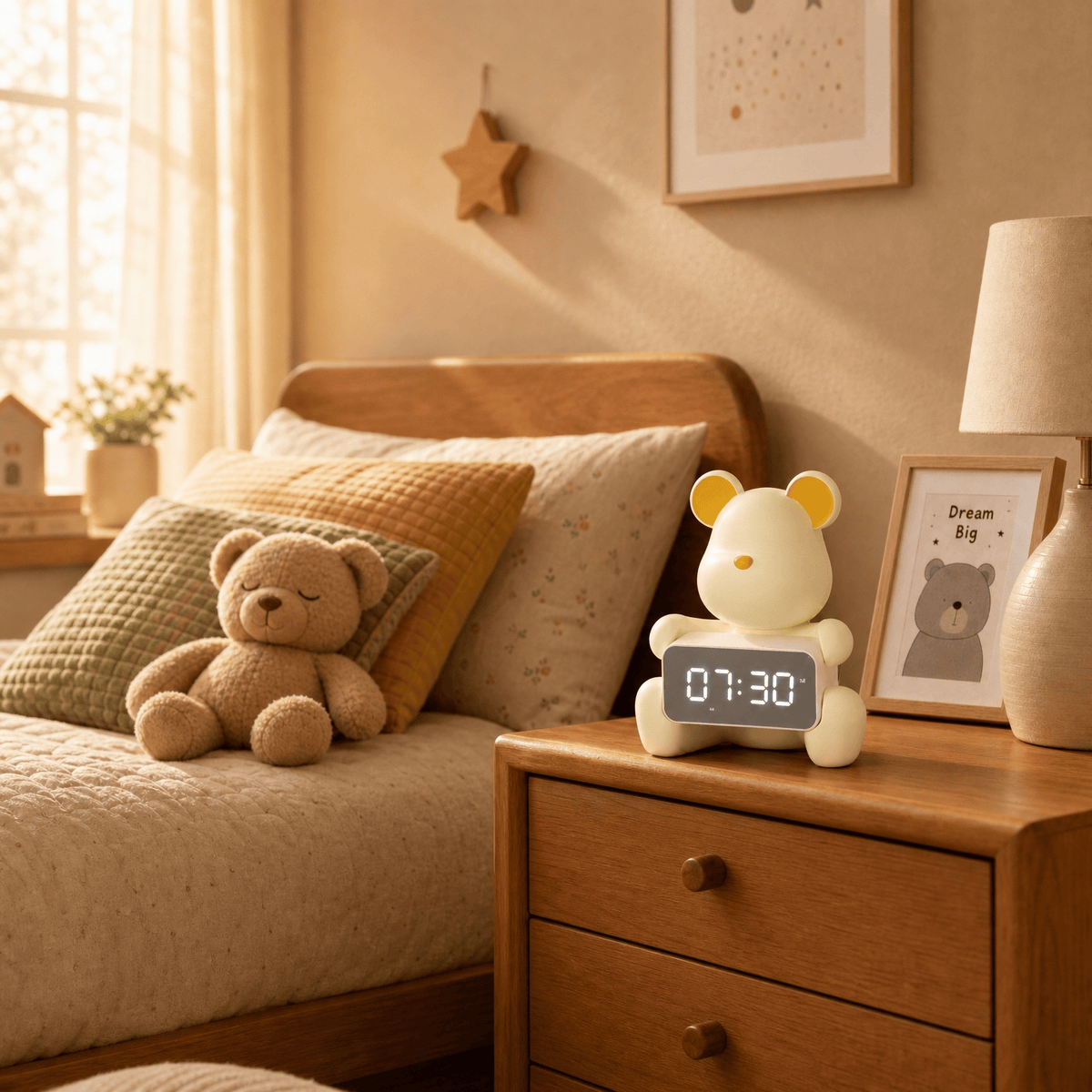 Veilleuse réveil horloge ours enfant Les Petites Loupiotes
