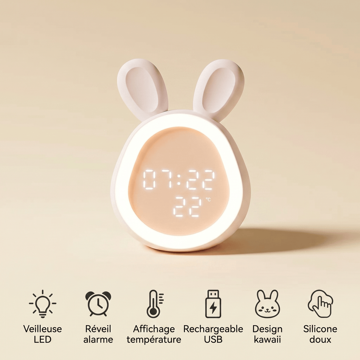 Veilleuse réveil lapin Les Petites Loupiotes