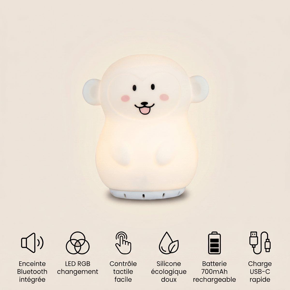 Veilleuse singe rechargeable LED Les Petites Loupiotes