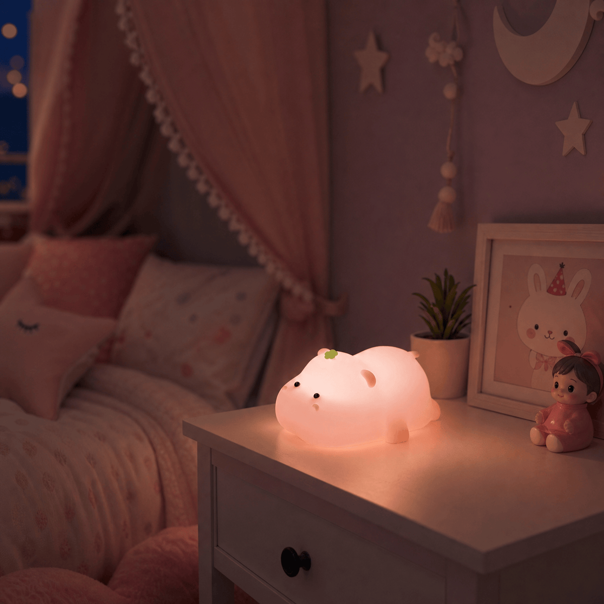 Veilleuse souple cochon rose LED Les Petites Loupiotes