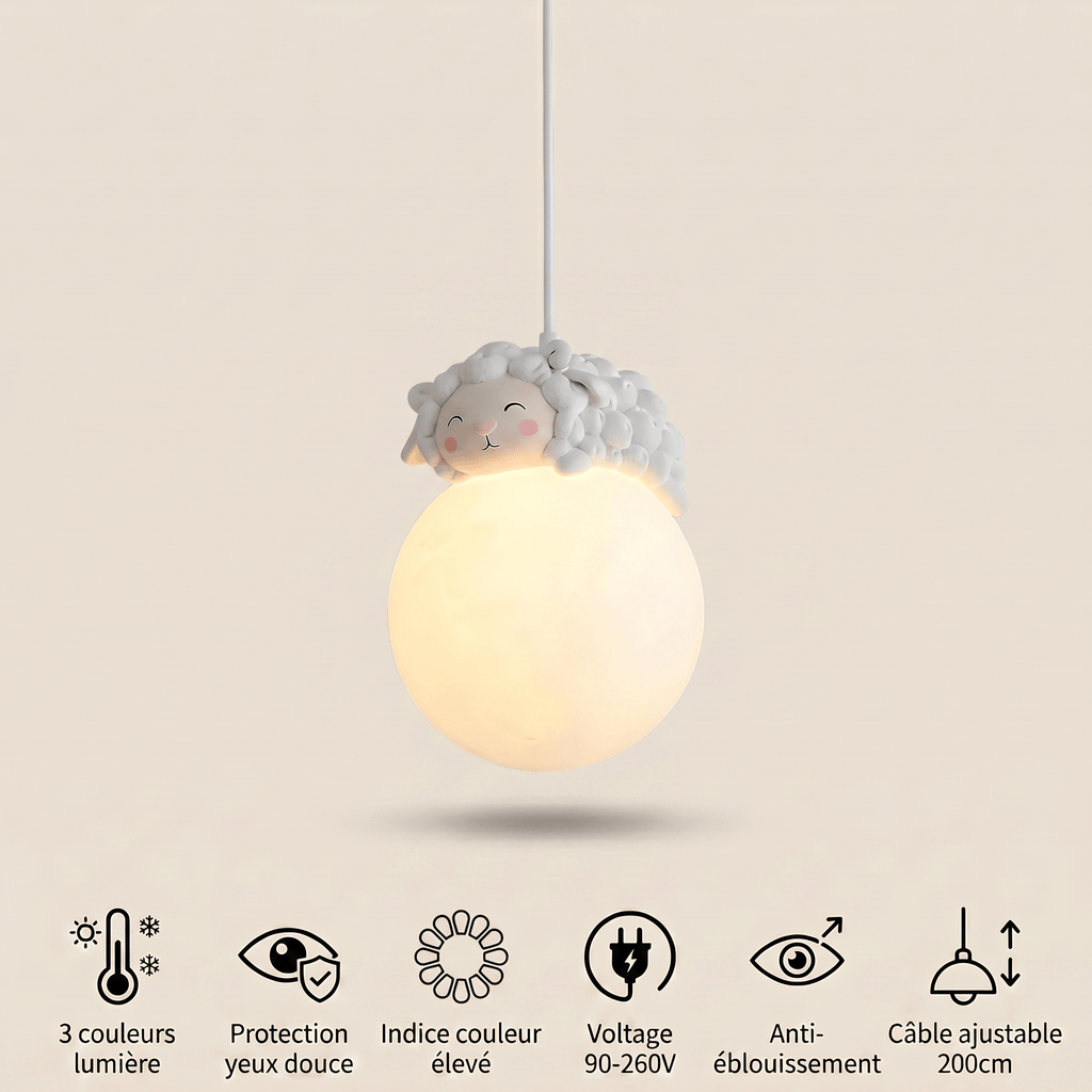 Veilleuse suspension mouton bébé LED Les Petites Loupiotes